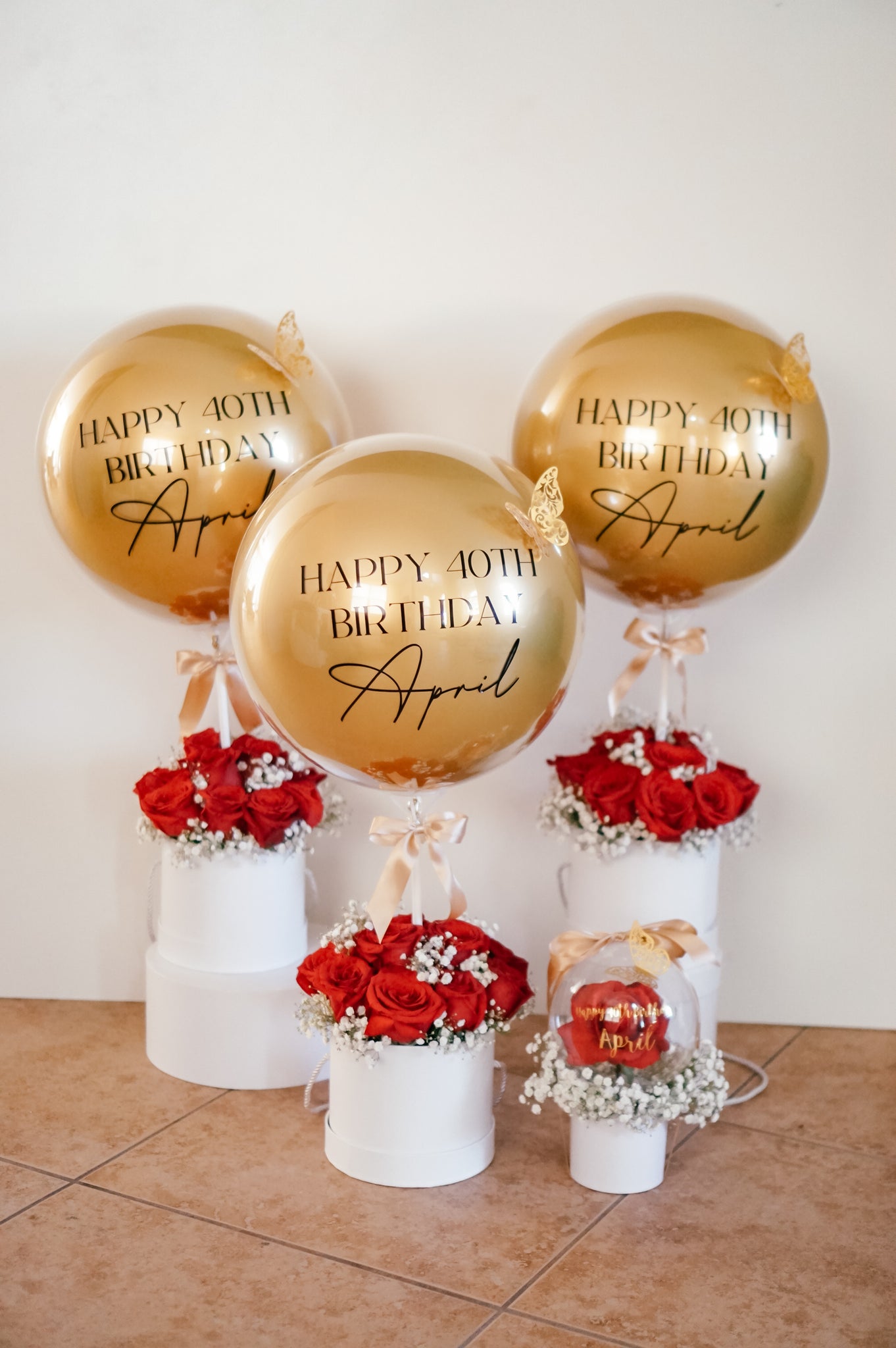 Fresh Flower Box with a Hot Air Balloon
